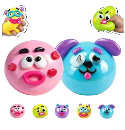 Interactive Squeaky Plush Dog Toy - Kendin Yap Smushers Yumuşak Köpek Yüzü