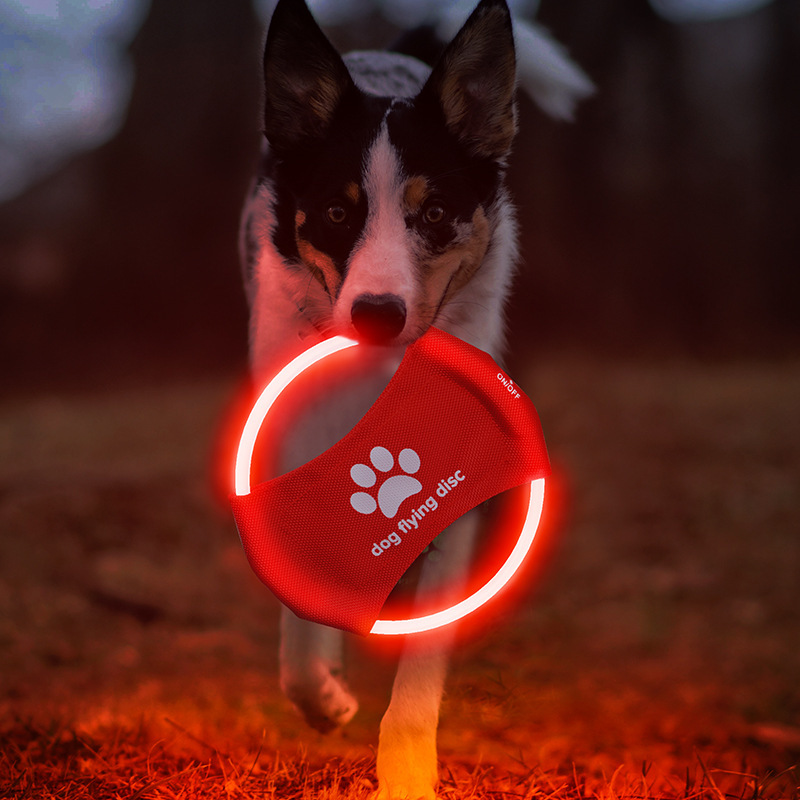 Flying Disc Dog Training Toy - LED Köpek Uçan Diski, LED Işıklı