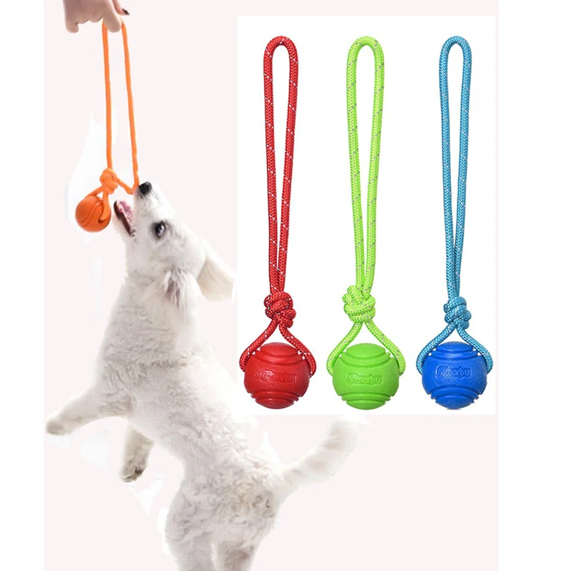 Suction Cup Dog Tug Toy - Köpek eğitim topu halat pamuk üzerinde