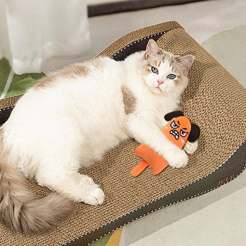 Catnip Interactive Plush Mouse - Karikatür İfadeli Kedi Oyuncakları Peluş Evcil