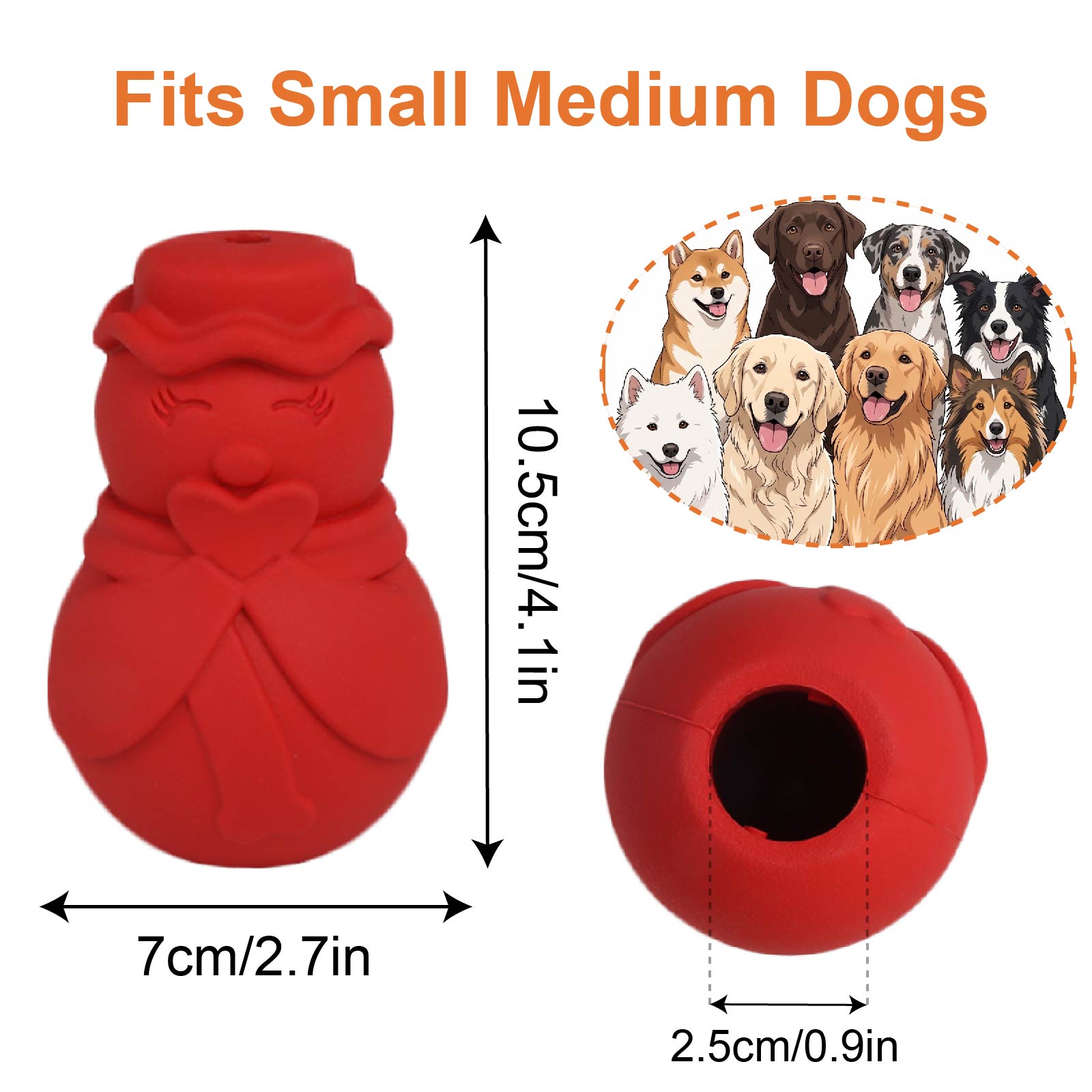 Rubber Treat Dispensing Dog Toy - ：Kar Adam Köpek Bulmaca Oyuncak, Ödül