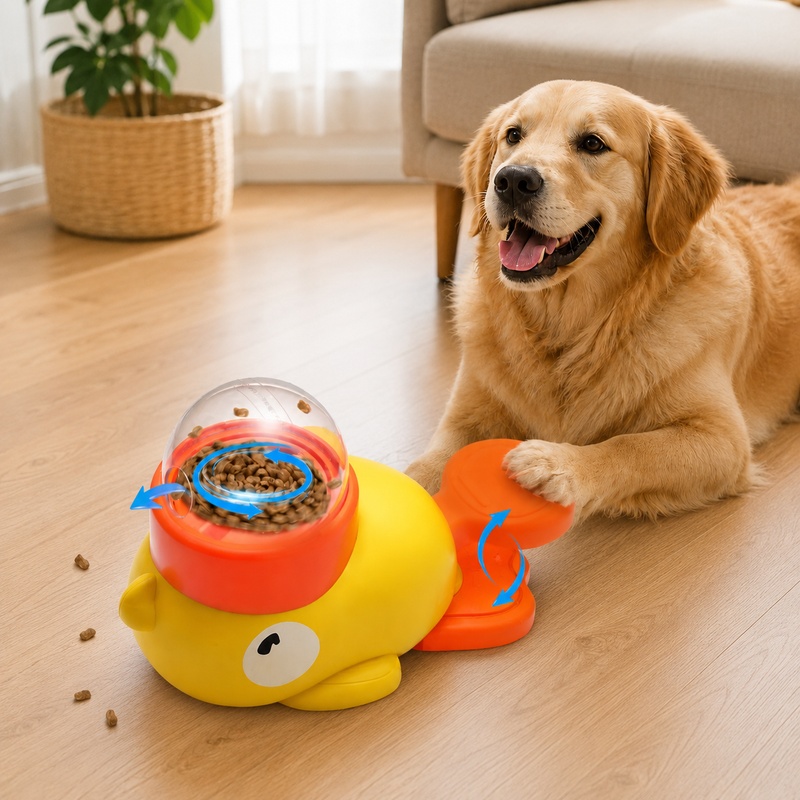 Dog Puzzle Feeder Toy - Çizgi Film Ördek Şeklinde İnteraktif Evcil
