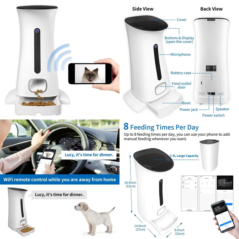 Ses ve Video Kaydı İçin Wifi E - Pet Feeders incelemesi ve fiyatı